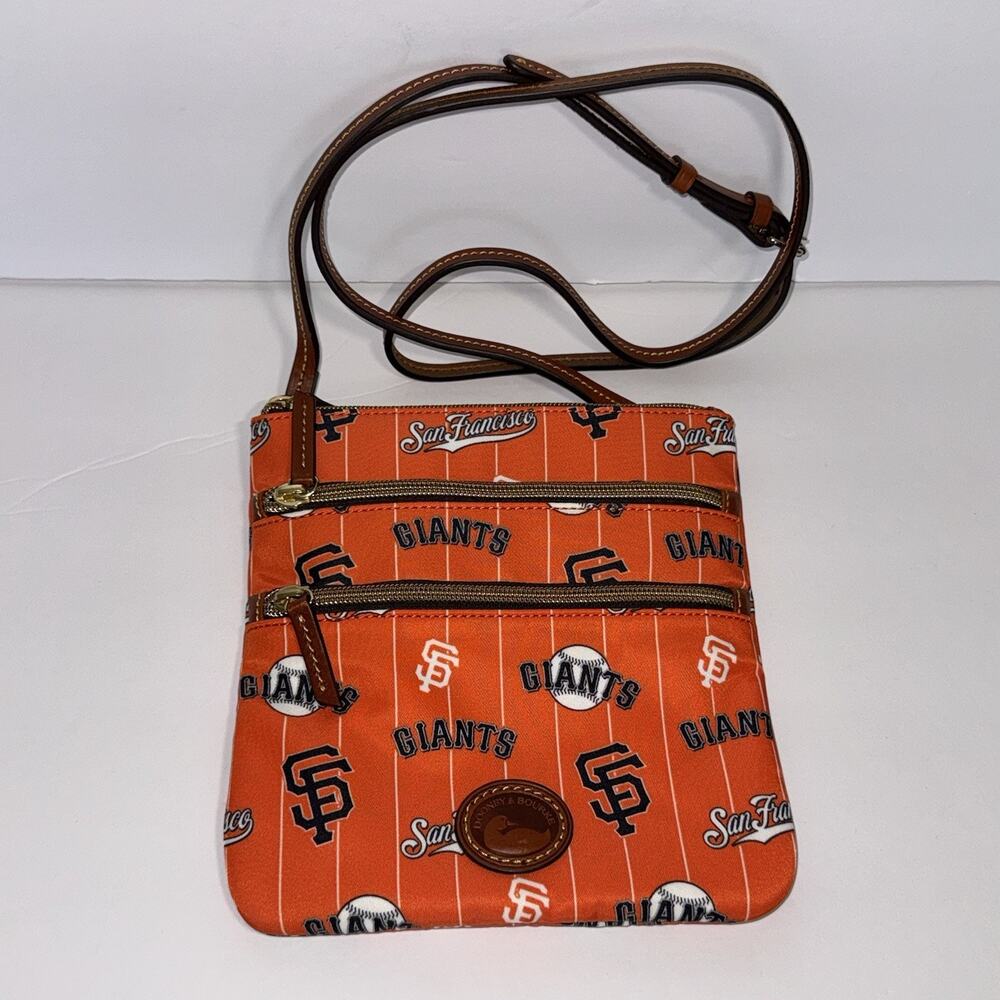 Dooney Bourke San Francisco Giants Crossbody Nylon Leather Strap MLB NWOT Orange